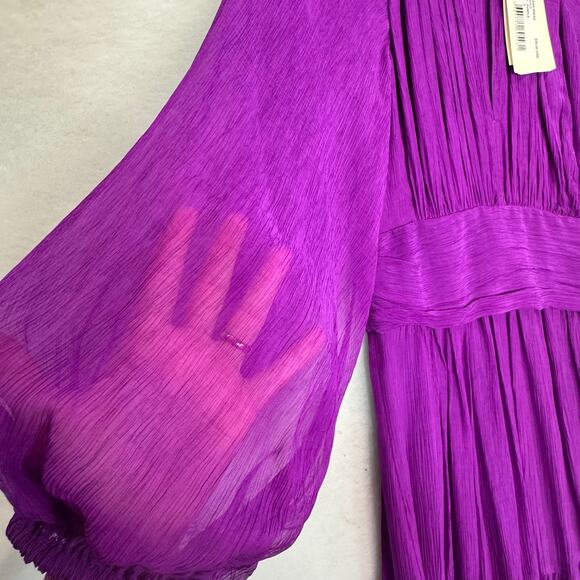 NWT Ba&Sh Helena Purple Silk Viscose Maxi Dress 6 Whimsical Wedding Guest $650 - Picture 7 of 12